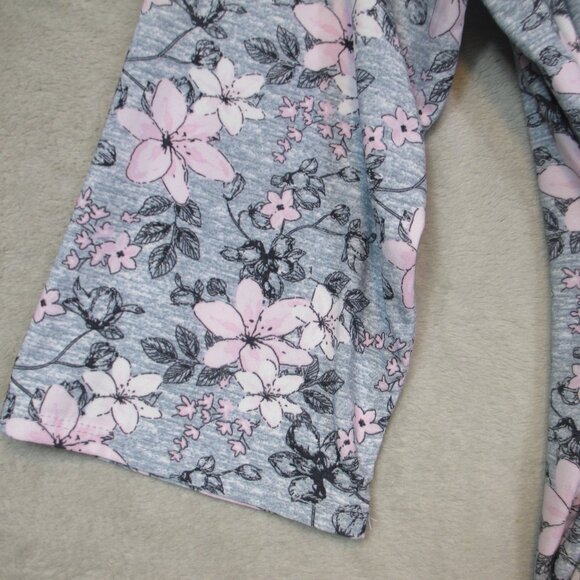 Rene Rofe Women's Gray Pink Floral Sleepwear Open Robe Lightweight Size L - Picture 4 of 6